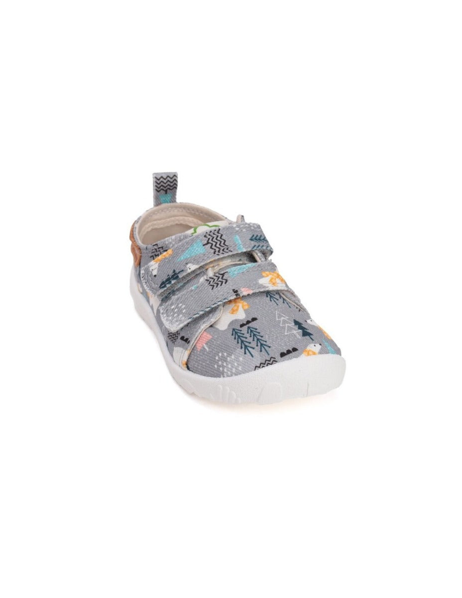 D.D.Step pantofi baieti Barefoot de interior 26-31 Grey cu urs polar