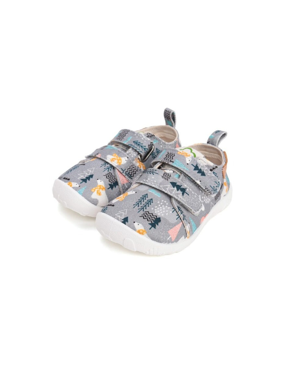 D.D.Step pantofi baieti Barefoot de interior 26-31 Grey cu urs polar Imagine principală a produsului