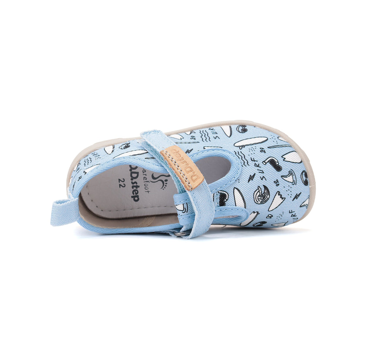 D.D.Step fiú vászon Barefoot beltéri cipő 20-25 Aero Blue Surf