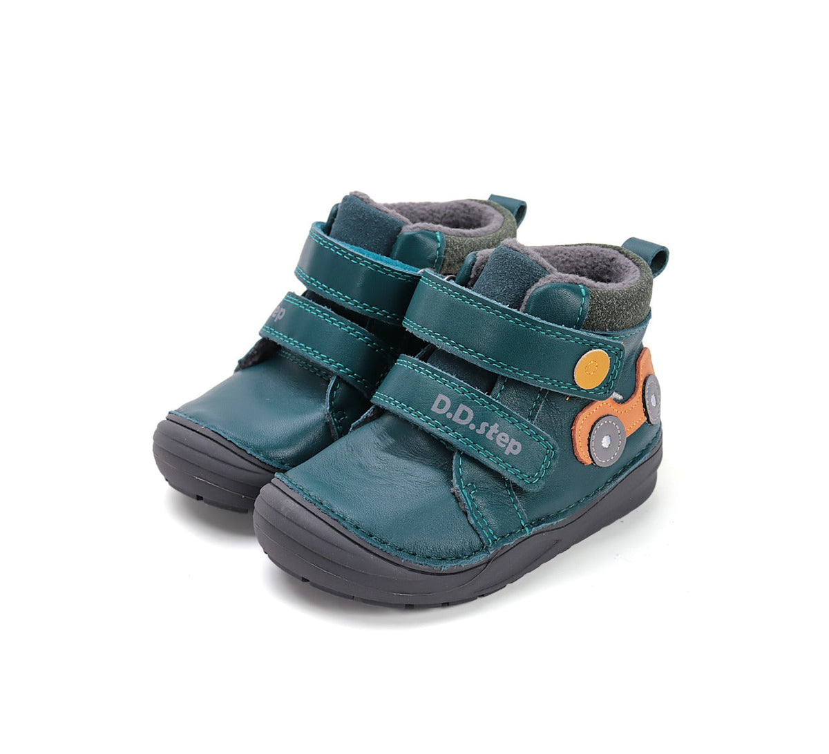 D.D.Step pantofi baieti captusiti 20-25 Sea Green cu masinuta Imagine principală a produsului
