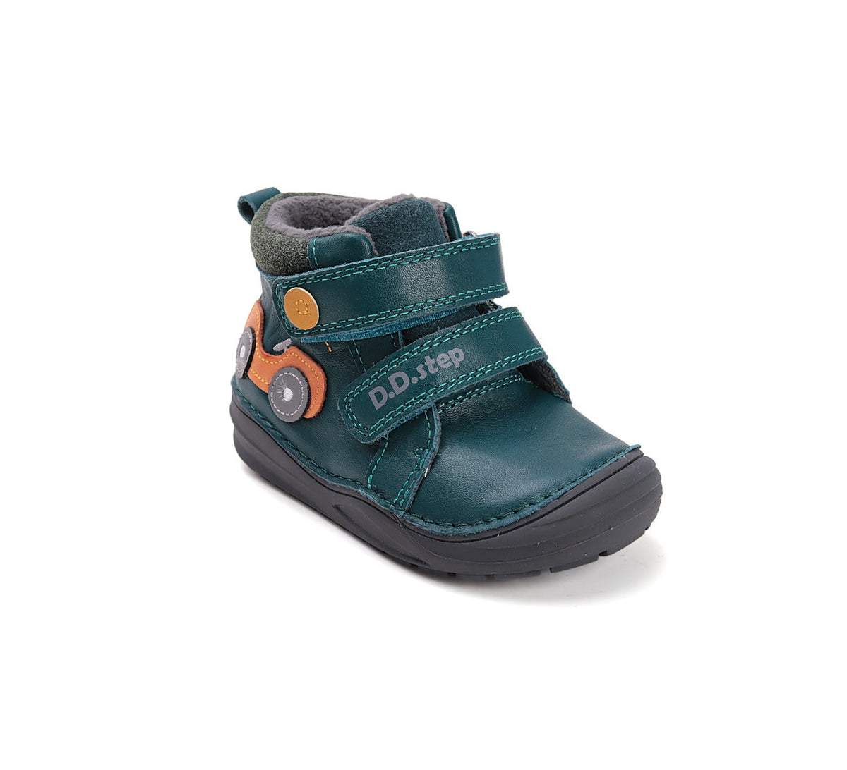 D.D.Step pantofi baieti captusiti 20-25 Sea Green cu masinuta
