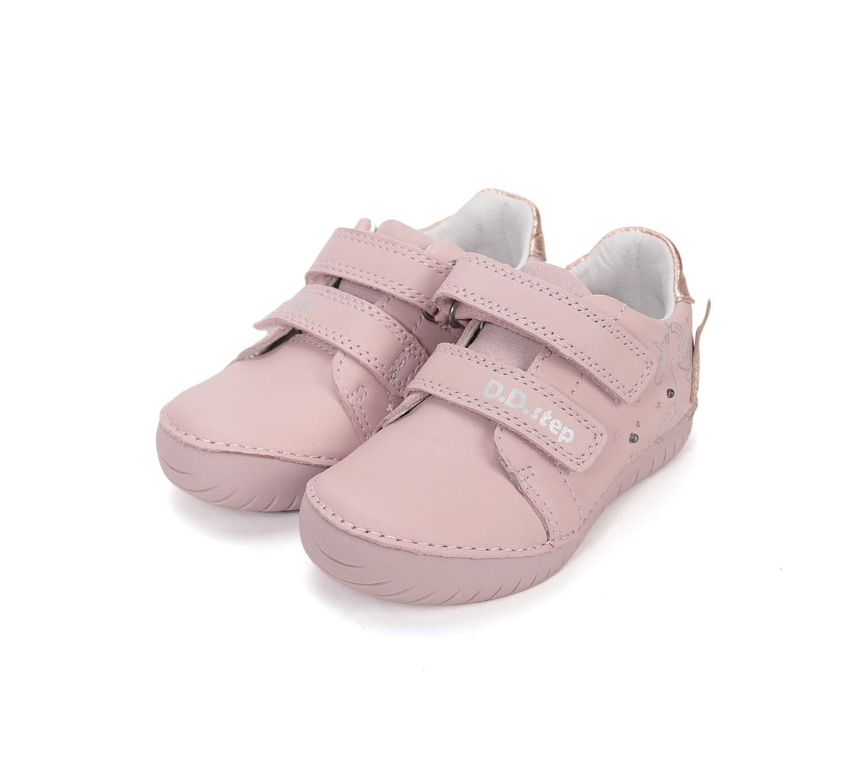 D.D.Step pantofi fete cu LED 25-30 Baby Pink cu unicorn Imagine principală a produsului