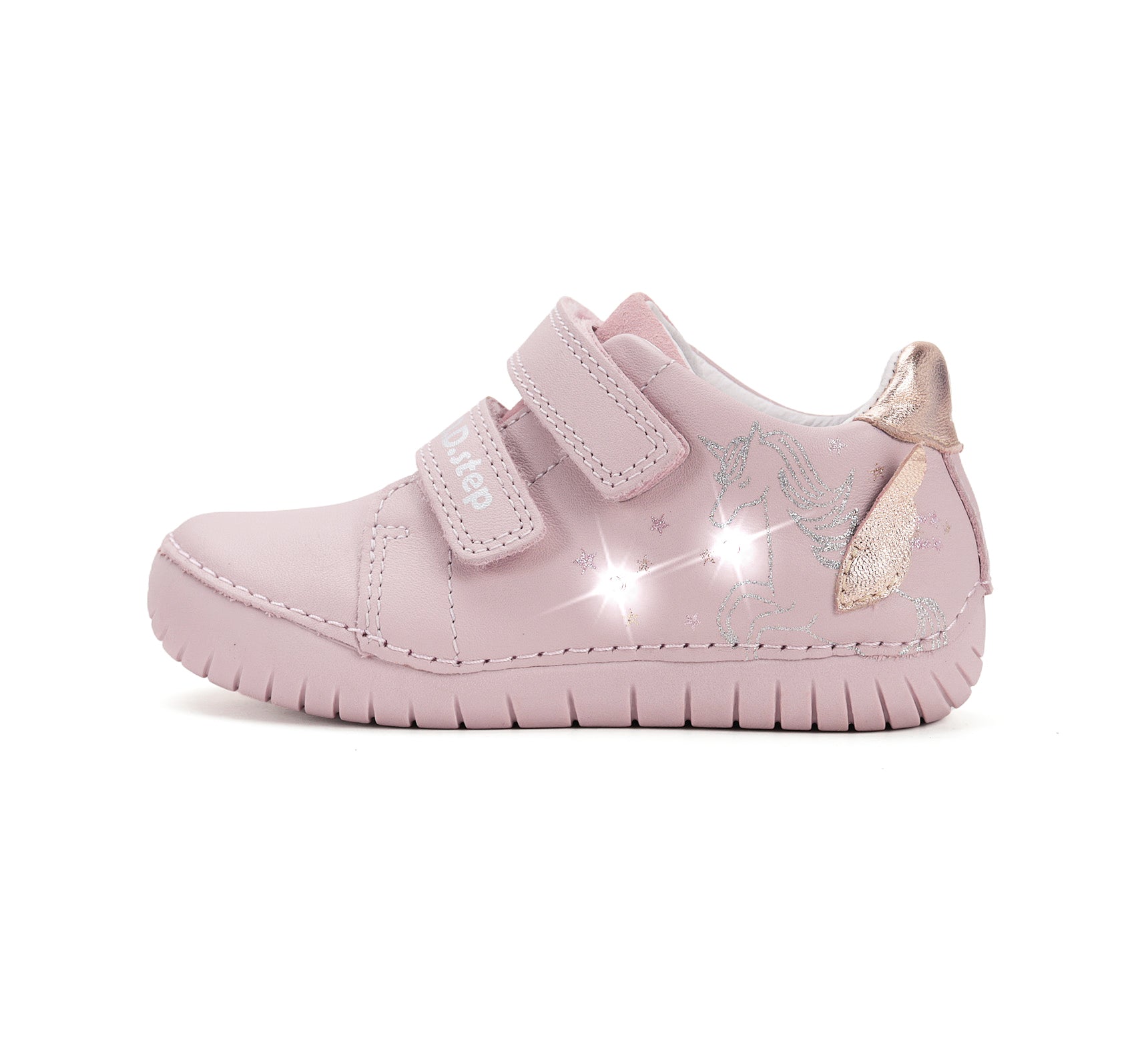 D.D.Step pantofi fete cu LED 25-30 Baby Pink cu unicorn Imagine secundară a produsului