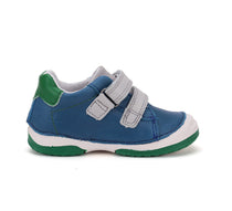 D.D.Step pantofi baieti cu scai 19-24 Royal Blue cu verde