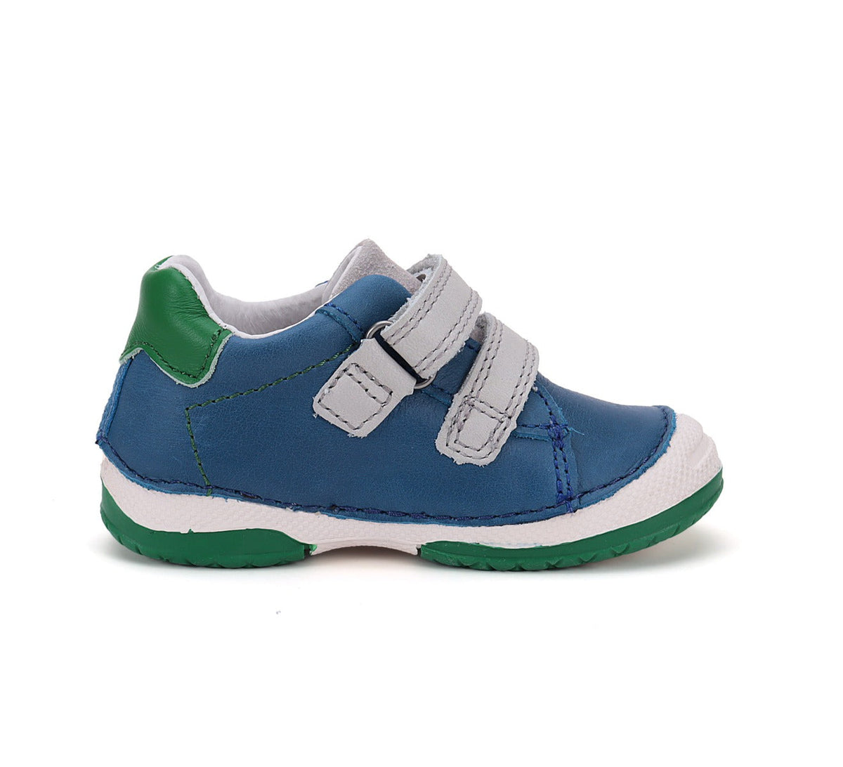 D.D.Step pantofi baieti cu scai 19-24 Royal Blue cu verde