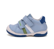 D.D.Step pantofi baieti cu scai 19-24 Sky Blue cu verde