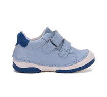 D.D.Step pantofi baieti cu scai 19-24 Sky Blue cu verde