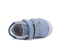 D.D.Step pantofi baieti cu scai 19-24 Sky Blue cu verde