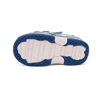 D.D.Step pantofi baieti cu scai 19-24 Sky Blue cu verde