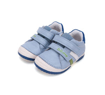D.D.Step pantofi baieti cu scai 19-24 Sky Blue cu verde