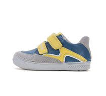 D.D.Step pantofi baieti cu scai 25-30 Bermuda Blue cu galben