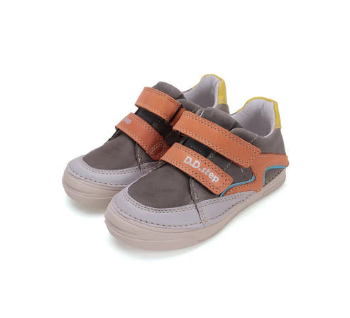 D.D.Step pantofi baieti cu scai 25-30 Chocolate cu galben