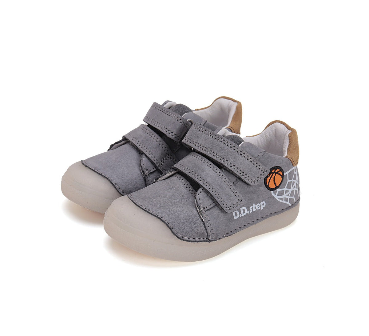 D.D.Step pantofi baieti cu scai 25-30 Dark grey cu minge baschet Imagine principală a produsului