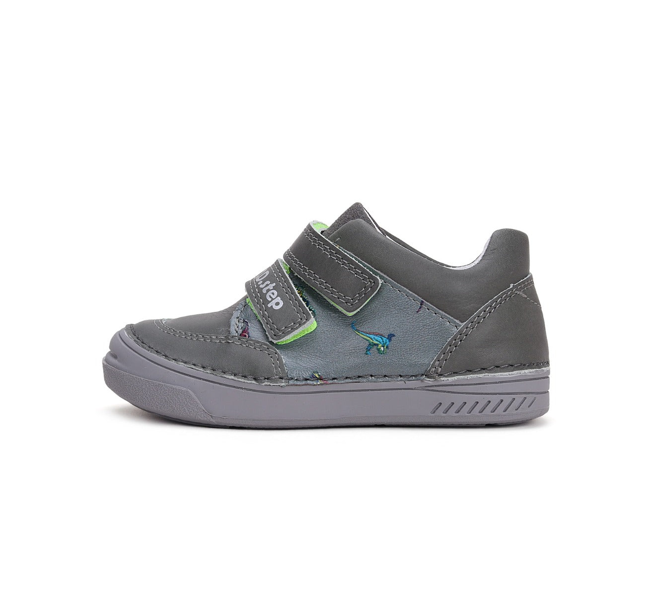 D.D.Step pantofi baieti cu scai 25-30 Khaki cu dinozauri Imagine secundară a produsului