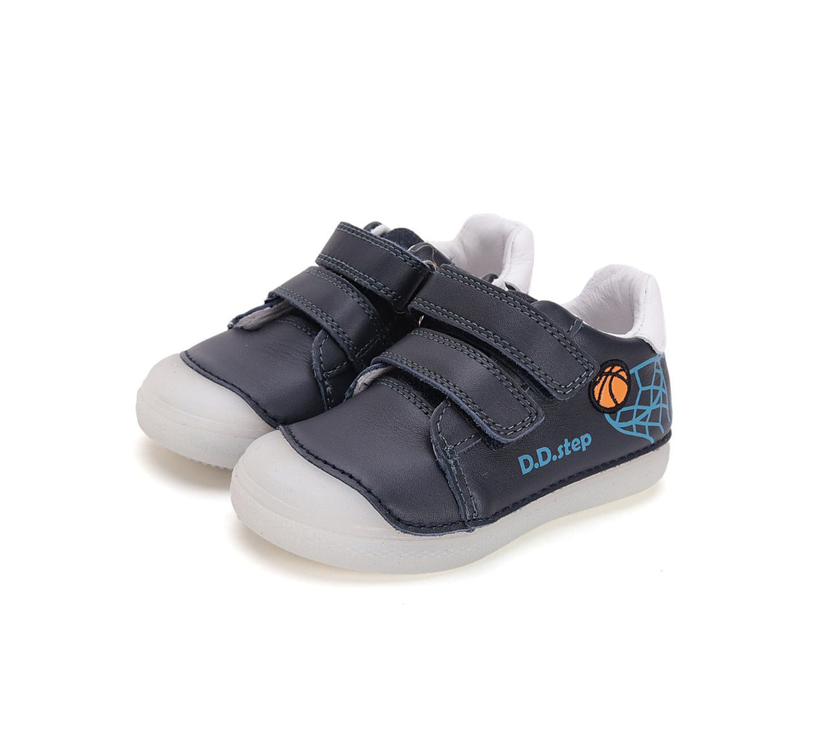 D.D.Step pantofi baieti cu scai 25-30 Royal Blue cu minge baschet