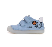 D.D.Step pantofi baieti cu scai 25-30 Sky Blue cu minge baschet