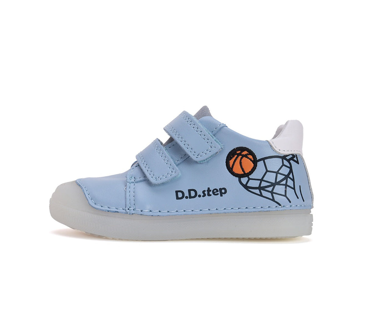 D.D.Step pantofi baieti cu scai 25-30 Sky Blue cu minge baschet