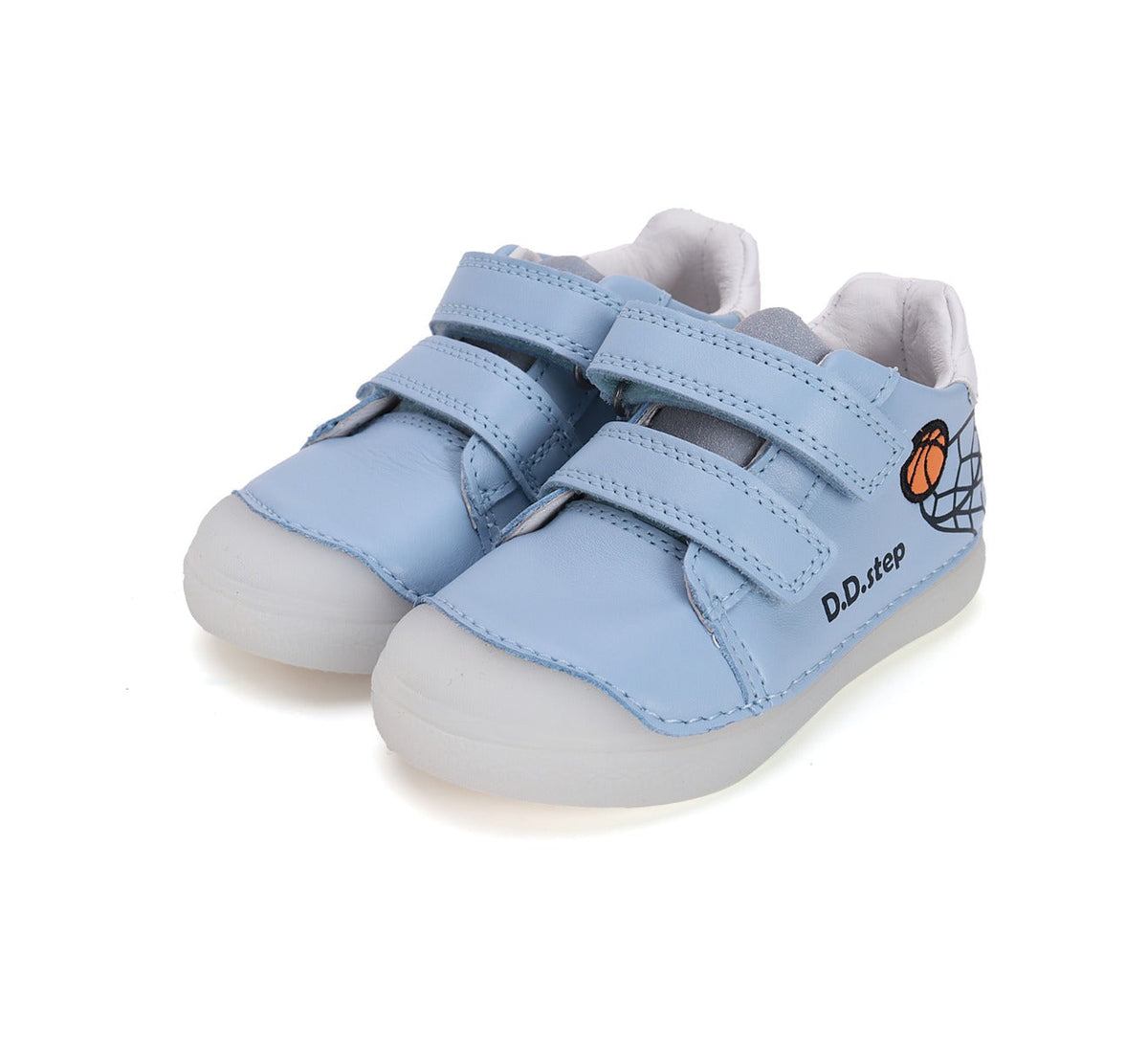 D.D.Step pantofi baieti cu scai 25-30 Sky Blue cu minge baschet Imagine principală a produsului