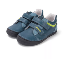 D.D.Step pantofi baieti cu scai 26-31 Bermuda Blue cu verde