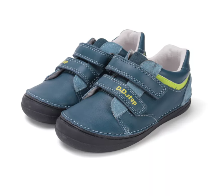 D.D.Step pantofi baieti cu scai 26-31 Bermuda Blue cu verde
