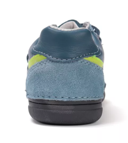 D.D.Step pantofi baieti cu scai 26-31 Bermuda Blue cu verde