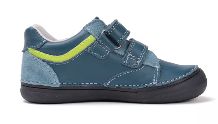 D.D.Step pantofi baieti cu scai 26-31 Bermuda Blue cu verde