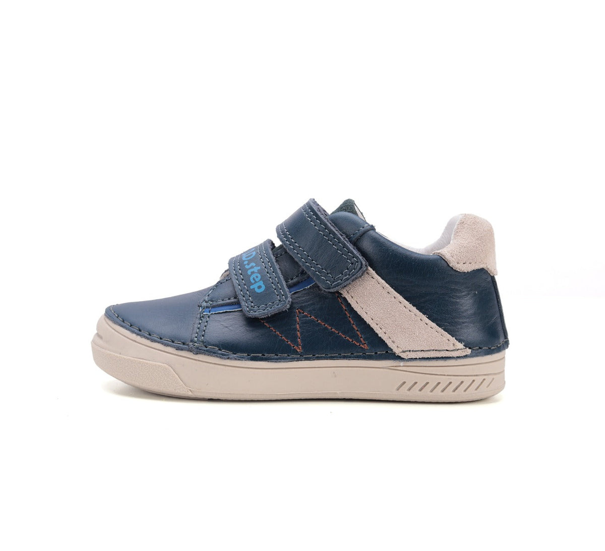 D.D.Step pantofi baieti cu scai 25-30 Bermuda Blue cu bej