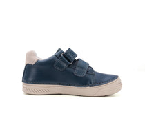D.D.Step pantofi baieti cu scai 25-30 Bermuda Blue cu bej