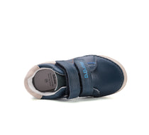 D.D.Step pantofi baieti cu scai 25-30 Bermuda Blue cu bej