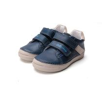D.D.Step pantofi baieti cu scai 25-30 Bermuda Blue cu bej
