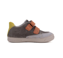 D.D.Step pantofi baieti cu scai 25-30 Chocolate cu galben