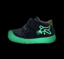 D.D.Step pantofi baieti cu talpa fluorescenta 20-25 Bemuda Blue cu avion