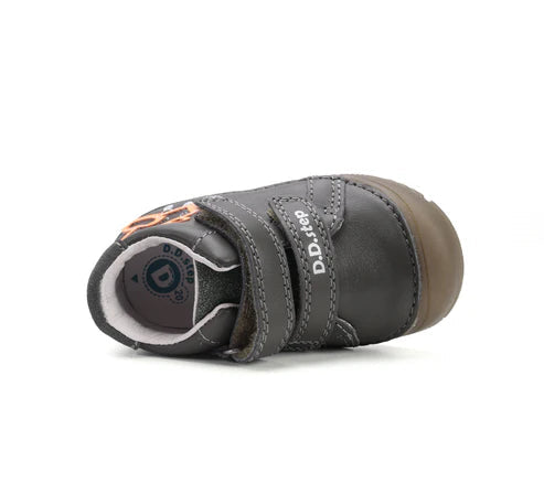 D.D.Step pantofi baieti cu talpa fluorescenta 20-25 Khaki cu avion