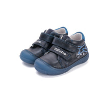D.D.Step pantofi baieti cu talpa fluorescenta 20-25 Royal Blue cu avion