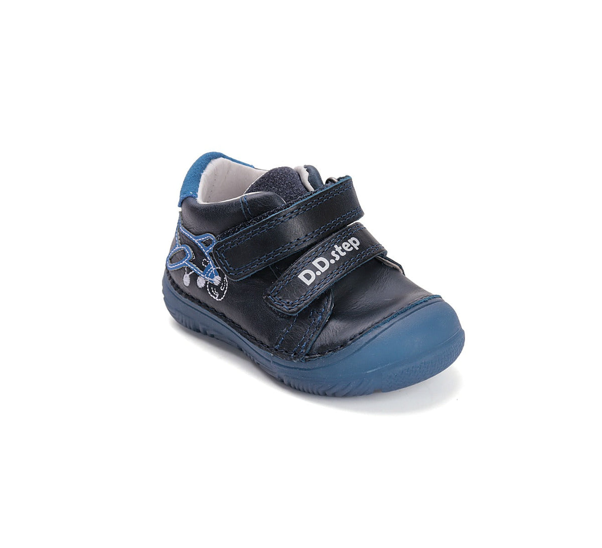 D.D.Step pantofi baieti cu talpa fluorescenta 20-25 Royal Blue cu avion