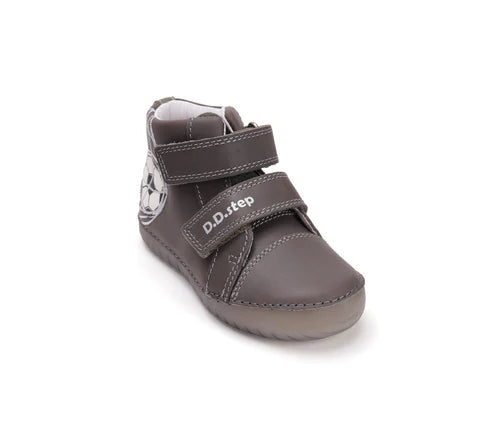 D.D.Step pantofi baieti cu talpa fluorescenta 25-30 Khaki cu minge