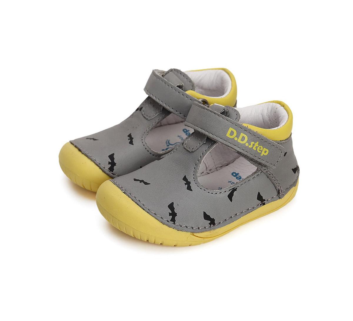 D.D.Step pantofi baieti decupati Barefoot 20-25, Grey cu liliac