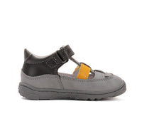 D.D.Step pantofi baieti decupati Barefoot 20-25 Grey cu portocaliu
