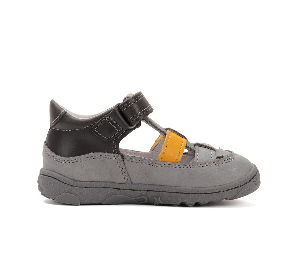 D.D.Step pantofi baieti decupati Barefoot 20-25 Grey cu portocaliu