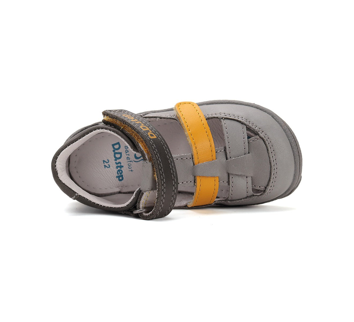 D.D.Step pantofi baieti decupati Barefoot 20-25 Grey cu portocaliu