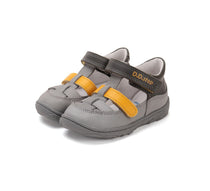 D.D.Step pantofi baieti decupati Barefoot 20-25 Grey cu portocaliu