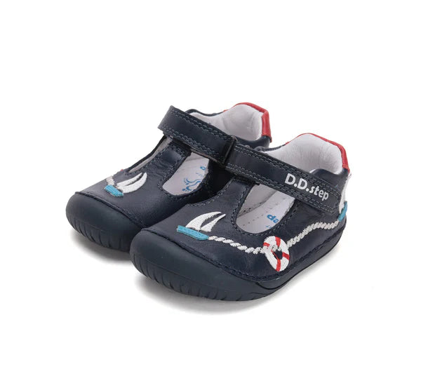 D.D.Step pantofi baieti decupati Barefoot 20-25, Royal Blue cu vaporas Fő kép