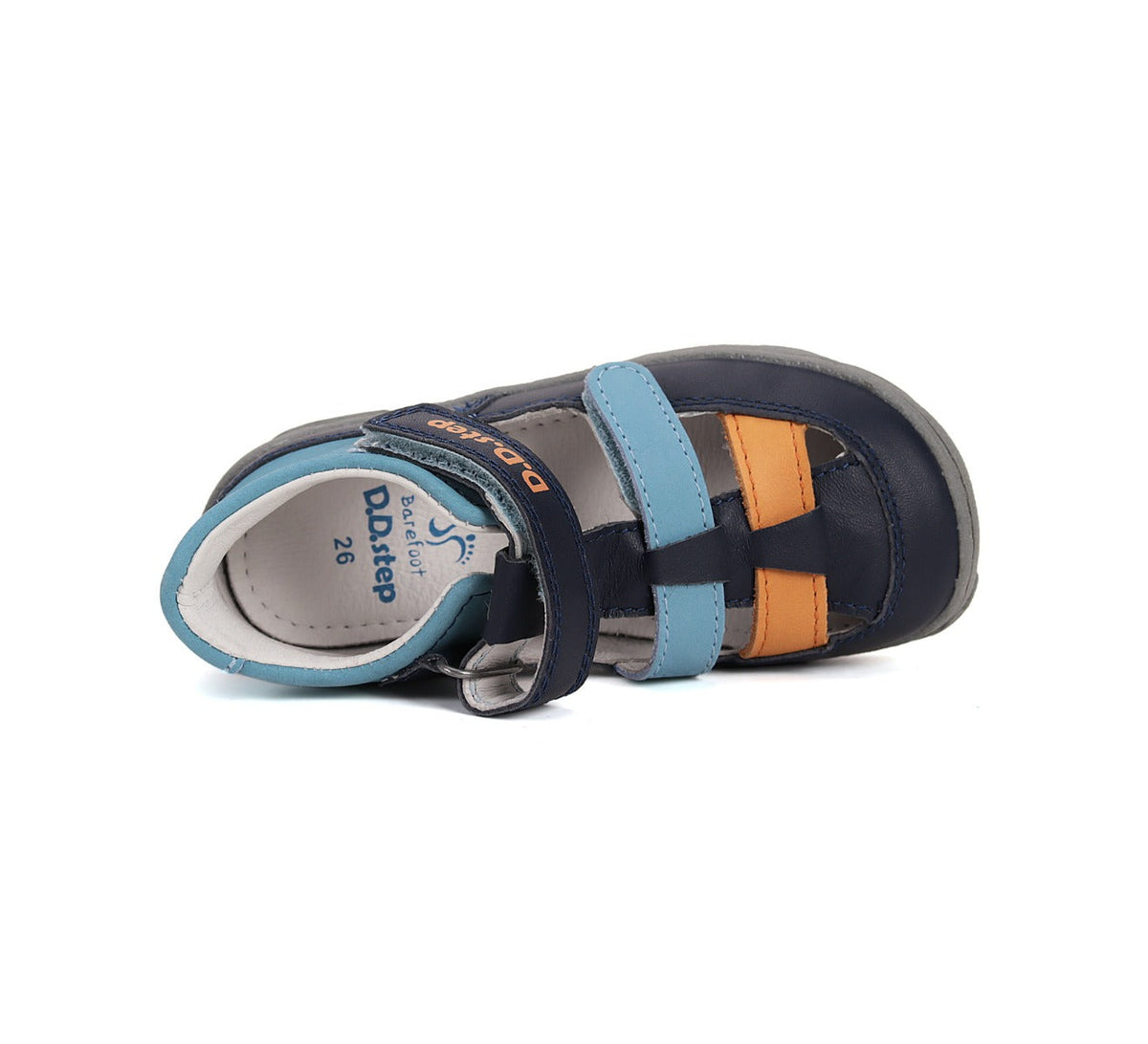 D.D.Step pantofi baieti decupati Barefoot 20-25 Sky Blue cu albastru