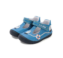 D.D.Step pantofi baieti decupati Barefoot 20-25, Sky Blue cu vaporas