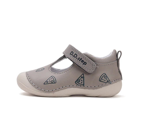 D.D.Step pantofi baieti deschisi 19-24 Grey cu pizza