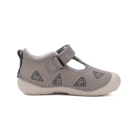 D.D.Step pantofi baieti deschisi 19-24 Grey cu pizza