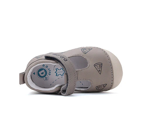 D.D.Step pantofi baieti deschisi 19-24 Grey cu pizza