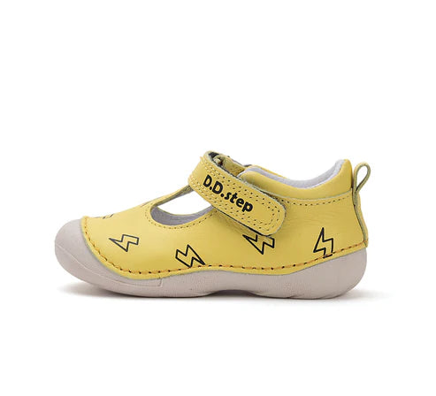 D.D.Step pantofi baieti deschisi 19-24 Yellow cu fulger Imagine secundară a produsului