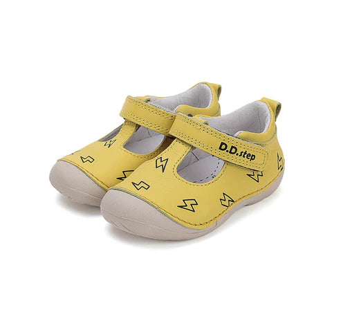 D.D.Step pantofi baieti deschisi 19-24 Yellow cu fulger Imagine principală a produsului