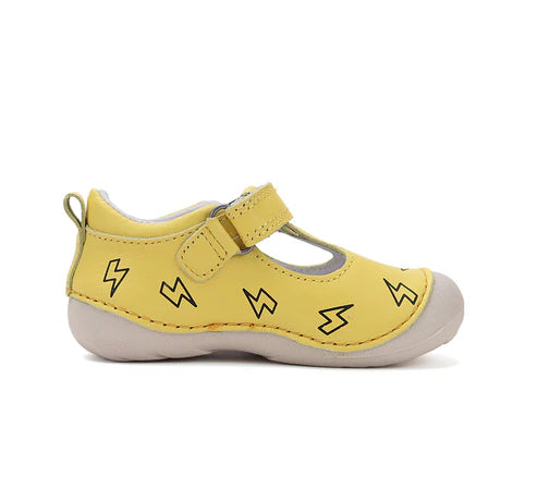 D.D.Step pantofi baieti deschisi 19-24 Yellow cu fulger